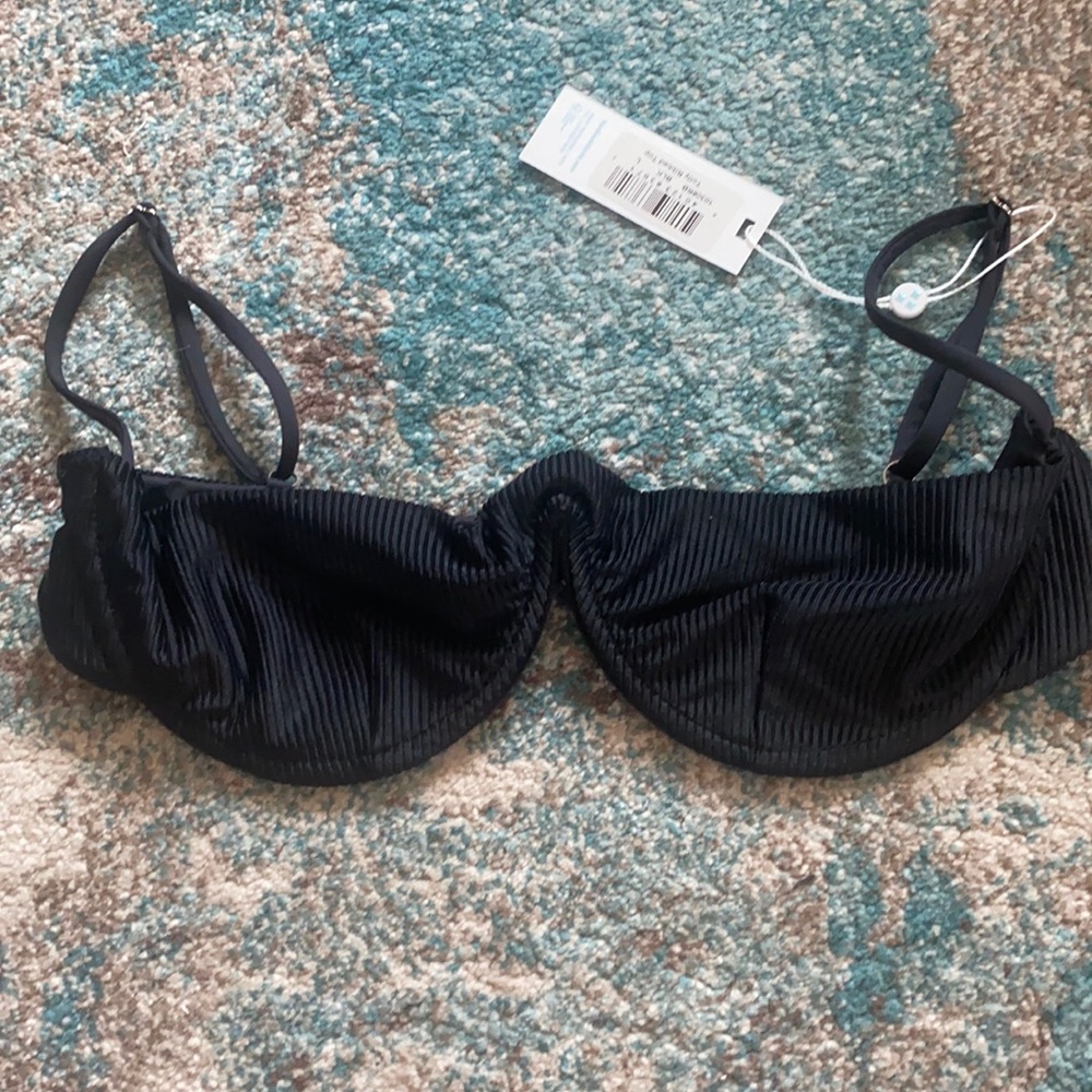 FRANKIES BIKINIS TOLLY RIBBED TOP L NWT